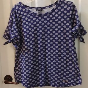 Jones New York Navy Blue/White Top, size Large